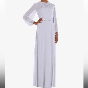 DESSY GROUP STRAPLESS CHIFFON MAXI DRESS